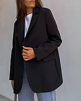 Женский пиджак стильный на подкладке новинка 2023 черный, 44