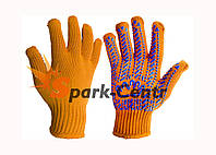 Рукавички трикотажні посилені з ПВХ крапкою, помаранчеві 7 клас
