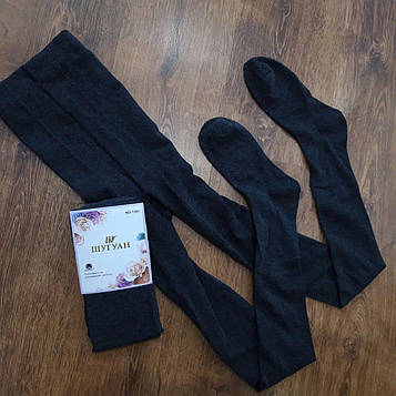 Жіночі колготи,бавовна+кашемір"ШУГУАН" Art: 1163 Розмір 40-44 Темно-сірий