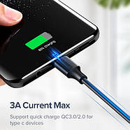 Кабель USB на Type-C для швидкої зарядки UGREEN 3А Cable Nickel Plating 2м (чорний) US287, фото 3