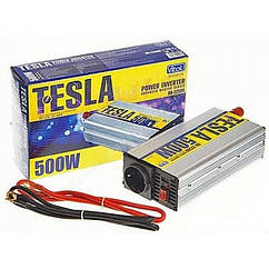 Перетворювач напруги 12V-220V, 500W, USB-5VDC0,5A, мод. хвиля, клеми TESLA ПН-22500