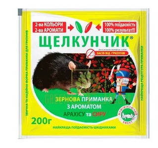 Зернова приманка від гризунів Лускунчик сир + арахіс, 200 г