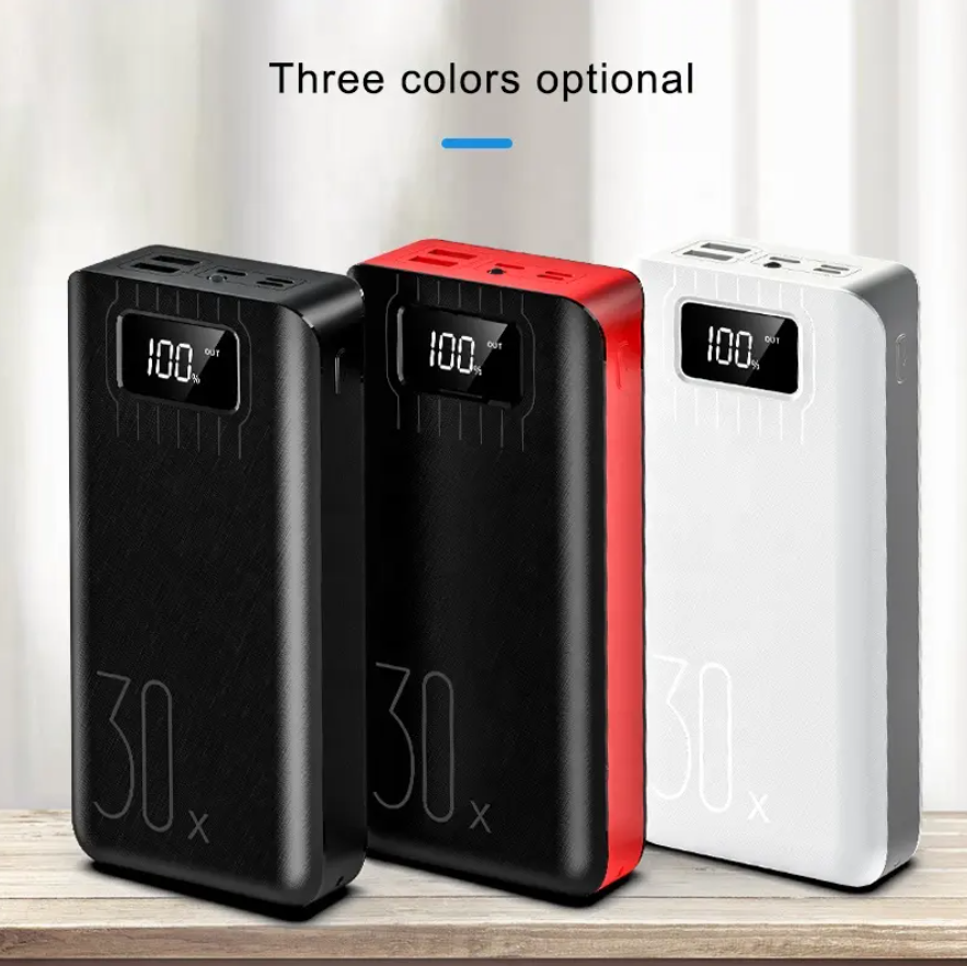 Power bank 30000 mAh Зовнішній акумулятор Портативна зарядка Павербанк з екраном і ліхтариком