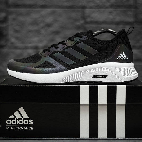 Adidas cloudfoam race black white hot sale
