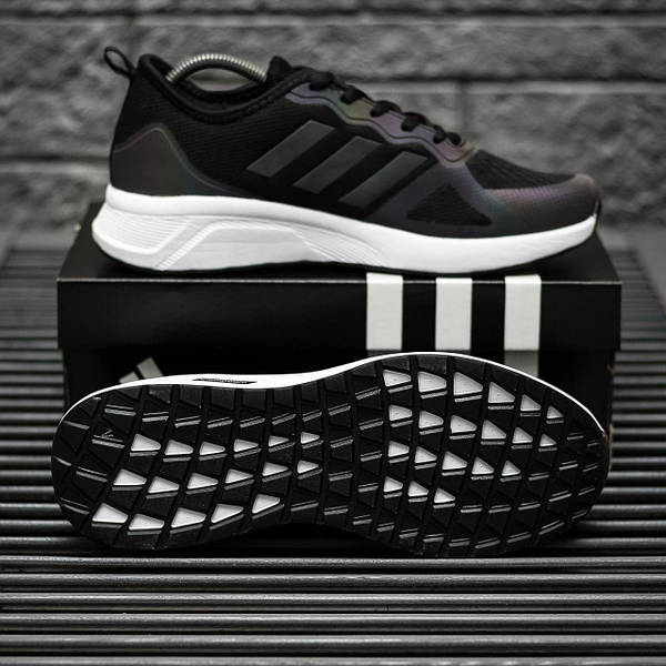 Adidas Cloudfoam Black White Reflective 10752