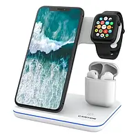 Бездротовий зарядний пристрій Canyon WS-302 White (3in1 Wireless charger)