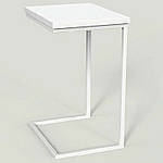 Приставний Столик "Фіджі" 41х31х63 см. Білий/Білий каркас