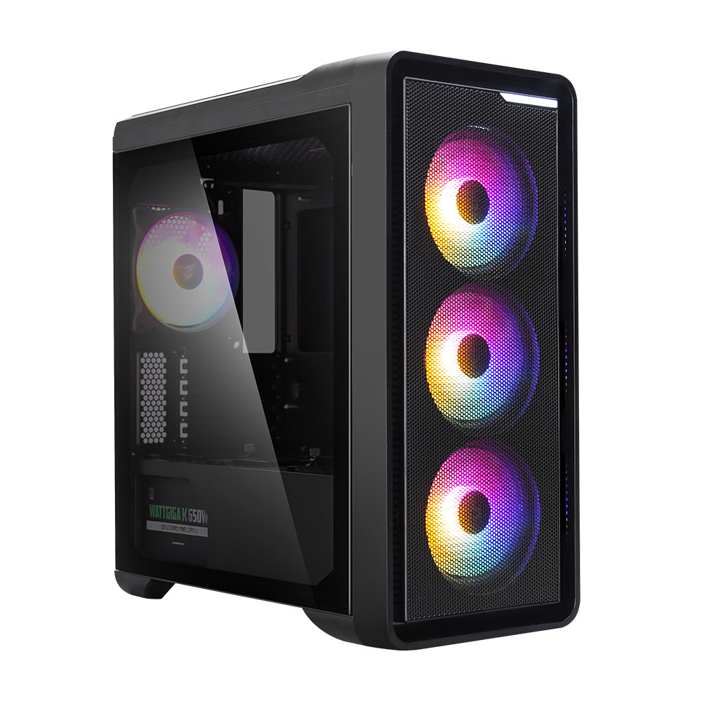 Zalman Корпус M3 Plus RGB, без БЖ, 1xUSB3.0, 2xUSB2.0, 4x120mm RGB fan, TG Side Panel, mATX, чорний