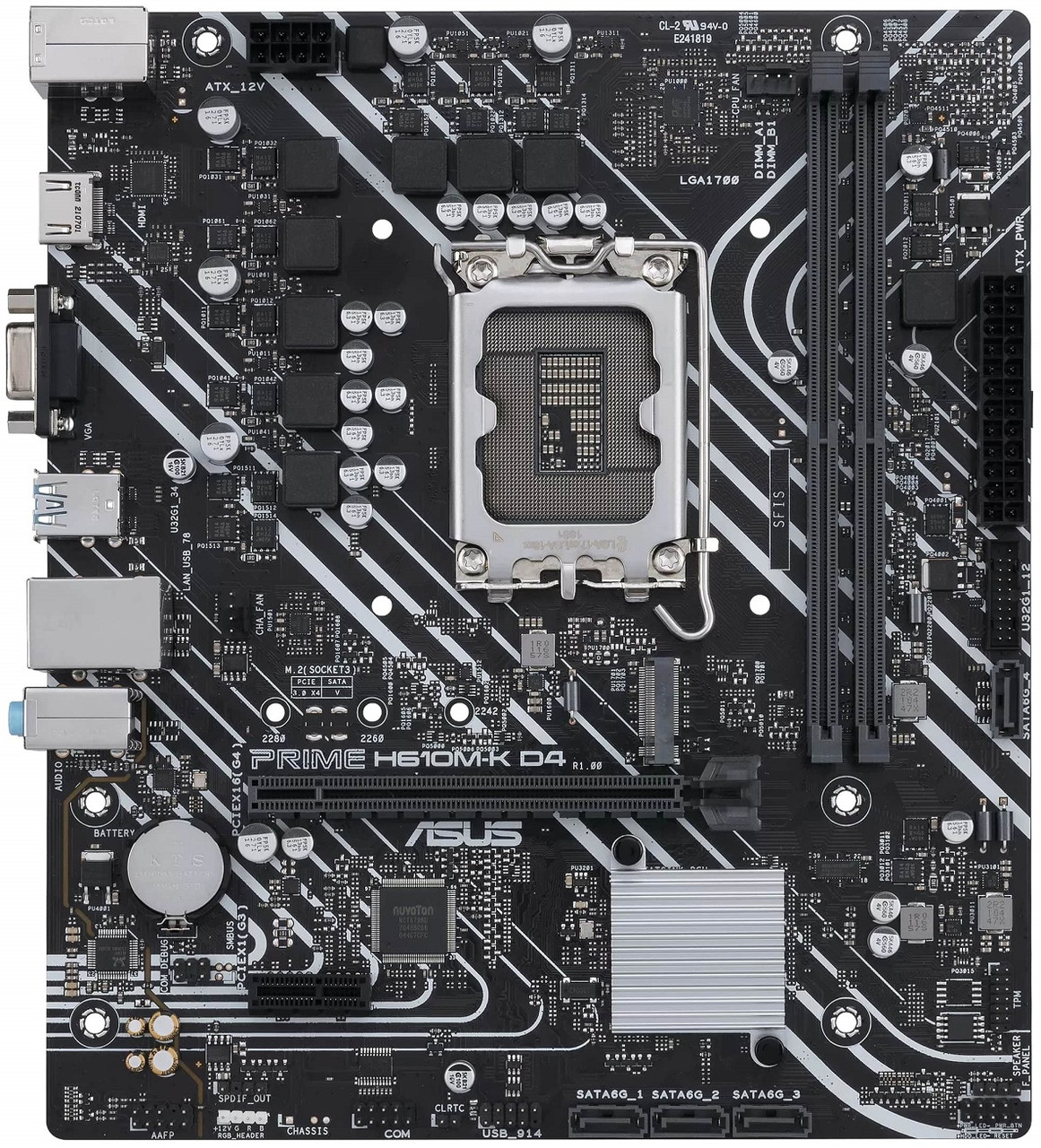 ASUS Материнcька плата PRIME H610M-K D4 s1700 H610 2xDDR4 M.2 HDMI-VGA mATX