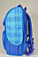 Ранец "TIGER" №2110 "Шотландка" голубой, каркасный, ортопедическая спинка, фото 2