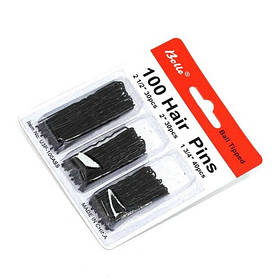 Шпильки чорні 3в1 блістер 100шт Hair Pins SPDV-01