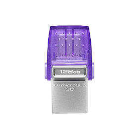 Kingston Накопичувач 128GB USB 3.2 Gen1 + Type-C DT microDuo 3C R200MB/s