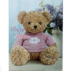 Фотоальбом дитячий "Ведмедик у рожевому светрі" 100 фото 10х15см