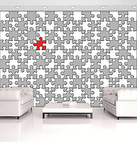 Абстракції флізелінові фотошпалери на стіні Геометрична головоломка Чорно-білі пазли (10129V)+клей