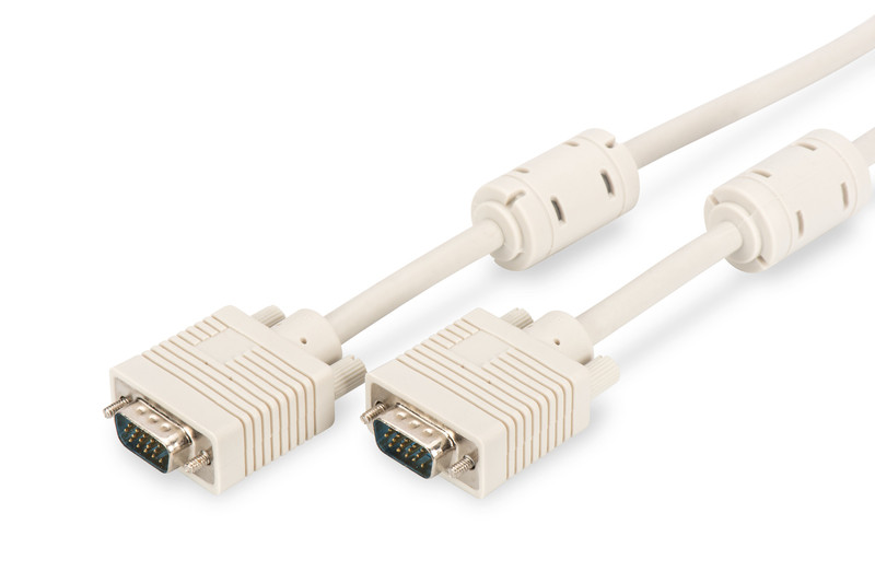 Digitus Кабель VGA, HD15 M/M, 5.0m, 2xferrite