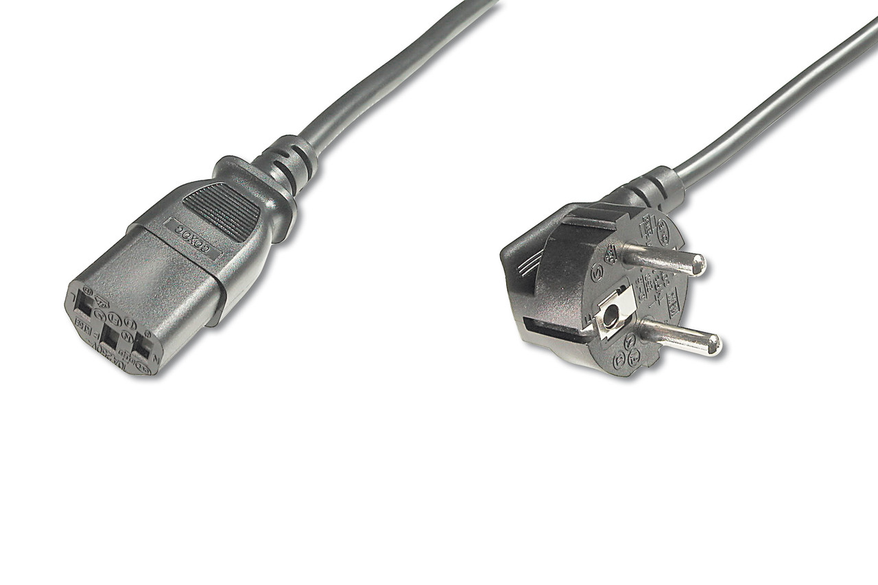 Digitus Кабель живлення Schuko 90 - C13 M/F, 2.5m, black