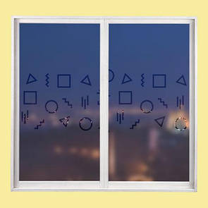 Фігурки, 1000х1000 мм, матуюча наклейка для скла/дзеркала з імітацією пескотруйной обробки