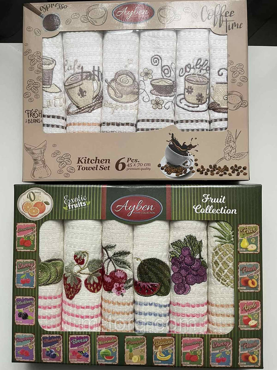 Набір кухонних вафельних рушників 6 шт. 60*40 см бавовна Туреччина