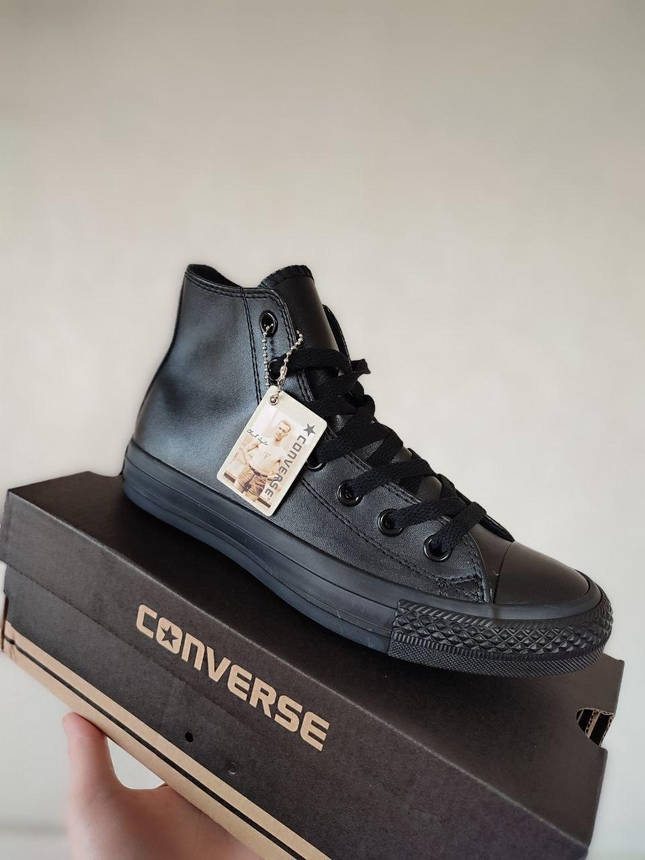 37 р чоловічі високі кеди конверси all star converse шкіряні чорні демісезон, фото 1