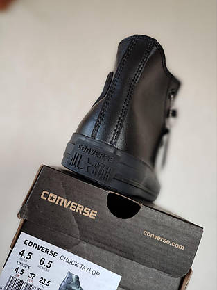 37 р чоловічі високі кеди конверси all star converse шкіряні чорні демісезон, фото 5