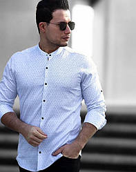 Приталена сорочка з коміром стійка