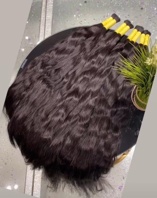 Натуральные волосы в срезе каштан, волна 90 см 50 грамм для наращивания - фото 1 - id-p1584876025