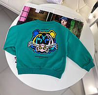 Кофта свитшот для мальчика в школу "TIGER" Зеленая QK2241 108, TSD, Зелёный, Для мальчиков, Весна Осень, 3