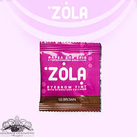 ZOLA Краска для бровей с коллагеном в саше с окислителем 5ml. 03 Brown коричневая