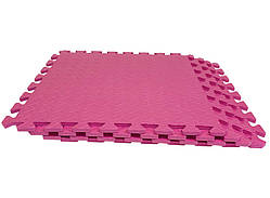 М'яка підлога дитяча 50 х 50 х 1 см килимок - пазл Рожевий