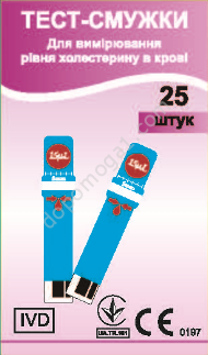 Тест-смужки EasyTouch для вимірювання рівня холестерину в крові (25 шт), фото 1