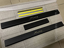 Захист порогів - накладки на пороги Daewoo MATIZ з 1997-2004 рр. (Premium Карбон)