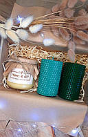 Подарочный набор свечей из вощины ручной работы и меда