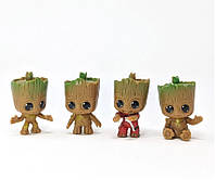 Грут Стражи Галактики Groot Guardians Of The Galaxy Малыш Грут Baby Groot набор фигурок 4шт 5 см