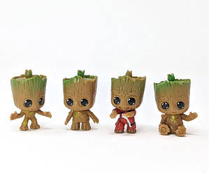 Грут Стражі Галактики Groot Guardians Of The Galaxy Малюк Грут Baby Groot набір фігурок 4шт 5 см