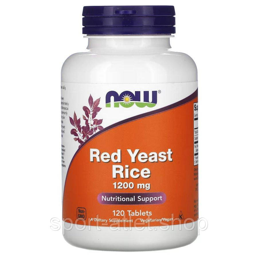 Натуральна добавка NOW Red Yeast Rice 1200 mg, 120 таблеток, фото 1