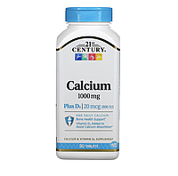 Calcium Plus D3 1000 мг - 90 таблеток - 21st Century (Кальций с витамином Д3 21 Сенчури)