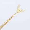 Набір пензлів "Рибка" 3 шт/уп для малювання на нігтях, прозорі ручки із золотими блискітками, фото 4