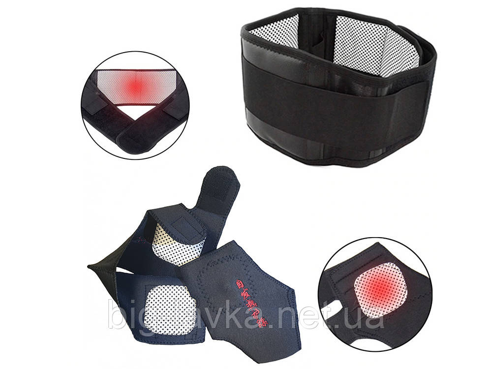 Набір накладок Klasvsa на шию спину зап'ястя коліна лікті плечі турмалінові 11 шт XL, з іерогліфами, фото 1