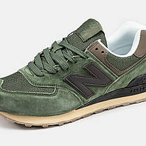 Чоловічі Кросівки New Balance 574 Green Black Brown / Нью Белaнс 574 Зелені з Чорним та Коричневим, фото 5