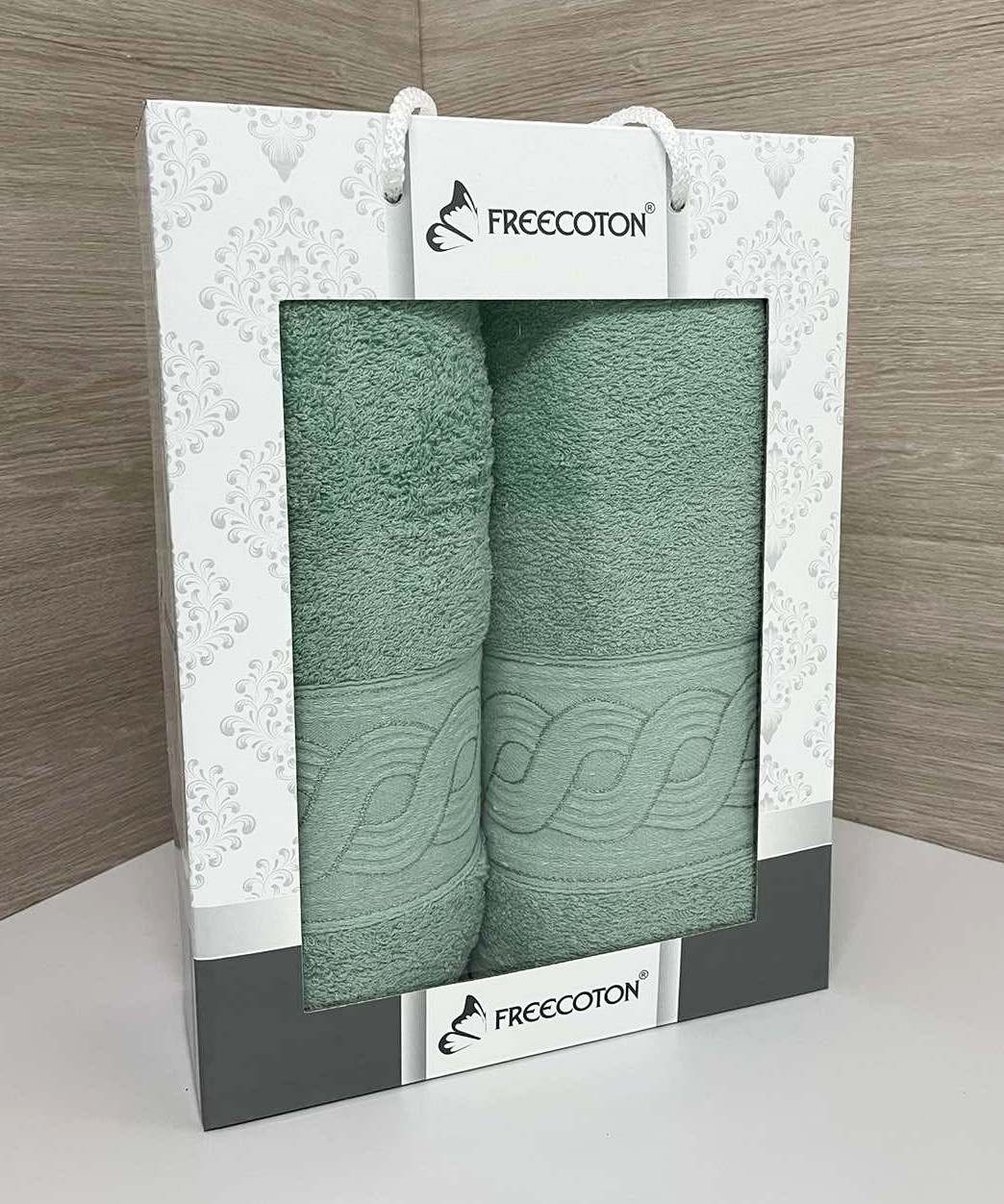 Набір махрових рушників 2 шт FREECOTON Хвиля, фото 1