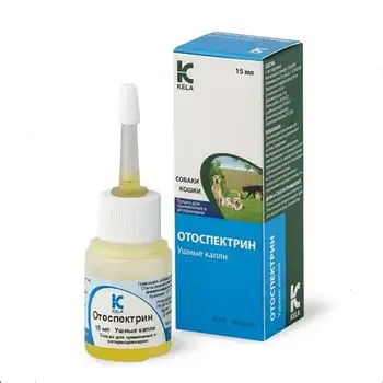 Вушні краплі Kela Отоспектрин для собак і кішок 15 мл