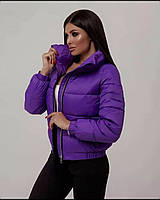 Куртка женская короткая демисезонная - 008 лиловый цвет