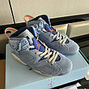 Eur36-47.5 Blue Travis Scott x Air Jordan 6 “Houston Oilers”  кроссовки, фото 5