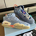 Eur36-47.5 Blue Travis Scott x Air Jordan 6 “Houston Oilers”  кроссовки, фото 9