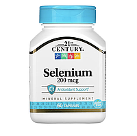 Selenium 200 mcg - 60 капсул - 21st Century (Селен 200 мкг 21 Сенчури)