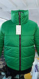 Куртка жіноча коротка дута демісезонна — 008 зелений колір, фото 9