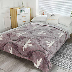 Плед флісовий стрижений "Візерунок та листя" | Євро 210х210 Є інші розміри