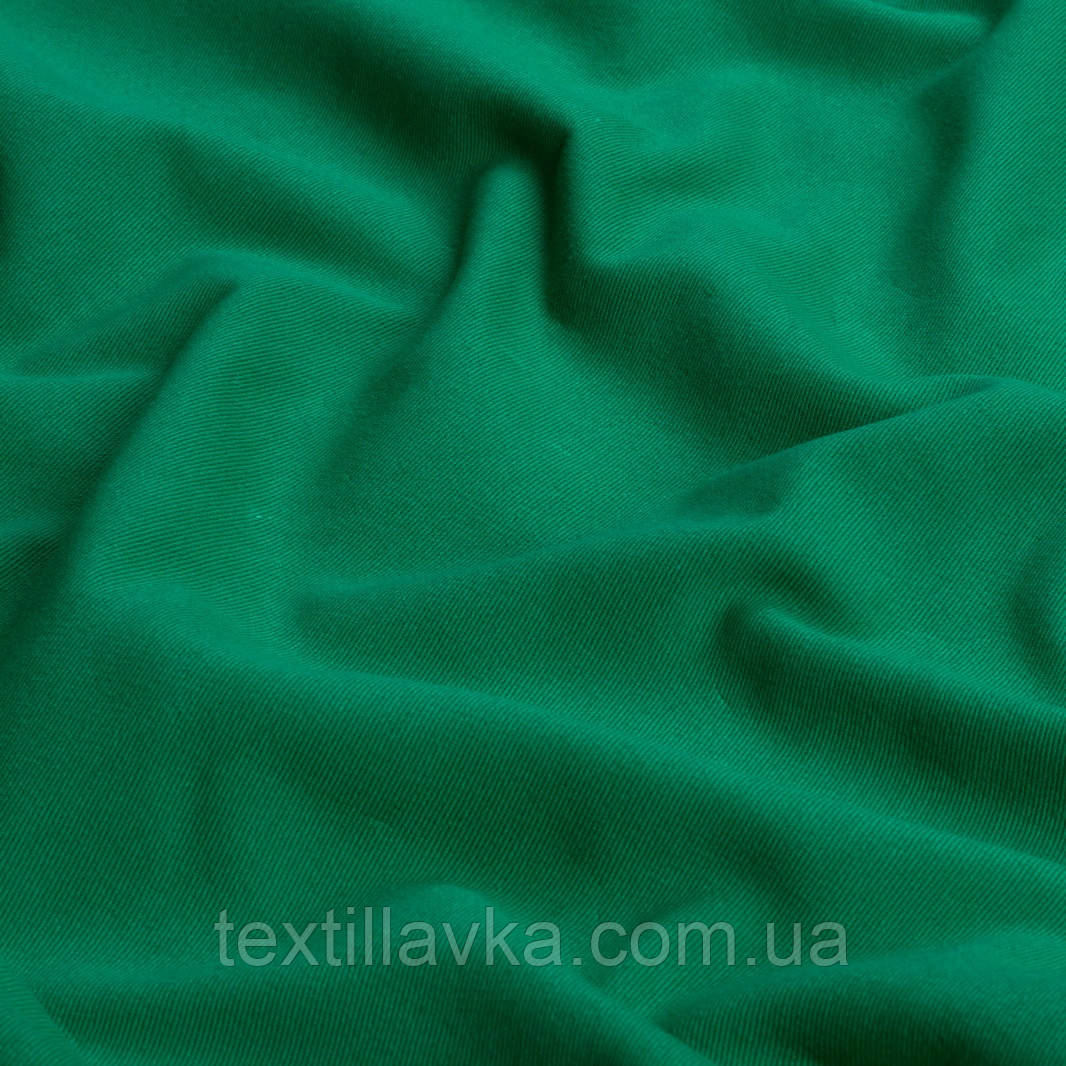 Відрізок джинсової тканини для рукоділля  кольору трави ,розмір 50см/29см