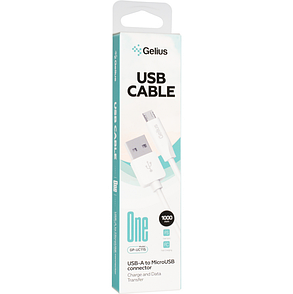 Кабель USB Gelius One GP-UC115 (1m) MicroUSB White, фото 2