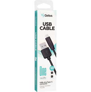 Кабель USB Gelius One GP-UC119 (1m) Type-C Black, фото 2
